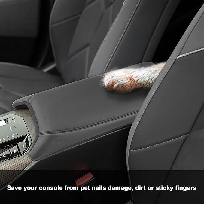 SXCY for 2025 2026 BMW X3 Armrest Cover for 2025 2026 BMW X3 (30 / M50 xDrive) Accessories 2025 2026 X3 Center Console Cover 2025 2026 X3 Middle Console Cover (Thin Cover with Black Line)