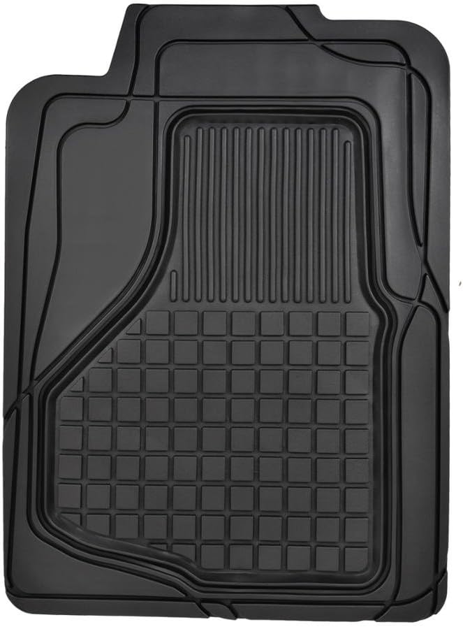 Motor Trend Premium All Weather Rubber Floor Mats for Cars SUV Trucks, Heavy Duty Universal Fit Trim to Fit Protection Floor Liners Front Rear Set Non-Slip (2 Front Floor Mats, 1 Rear Floor Mat)