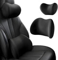 Car Headrest & Lumbar Support Cushion, Car Headrest and Lumbar Support, Ergonomic Car Seat Headrest & Lumbar Cushion, Car Head Rest and Lumbar Pillow Set for Neck Back Pain Relief (Black)
