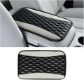 Car Center Console Cover, PU Leather Waterproof Vehicle Armrest Seat Box Protector, Automotive Interior Arm Rest Cushion Protection Accessories, Universal for SUV Sedan Truck (Black/Gray)