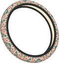Neoprene Steering Wheel Cover Flowers Asthetic Pattern Car Steering Wheel Cover Universal Fit for Most Cars