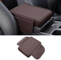 Car Center Console Armrest Cover, Leather Car Center Console Cover Cushion with 2 Storage Bags, Universal Center Console Pad Thickened Memory Foam Car Armrest Lids Storage Box (Mocha Brown)