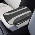 Car Center Console Cover, Soft Leather Sporty Armrest Protector Cushion with 2 Storage Pockets, Comfortable Auto Interior Middle Console Arm Rest Box Pad, Universal for Vehicles (Gray)