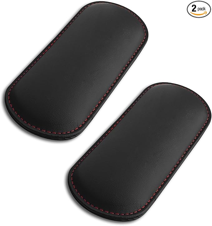 2PCS Car Door Armrest Pads, Soft Leather Car Armrest Cushion with Memory Foam, Comfortable Auto Center Console for Leg Elbow, Elbow Pads Interior Accessories Fit Most Vehicles (Black)