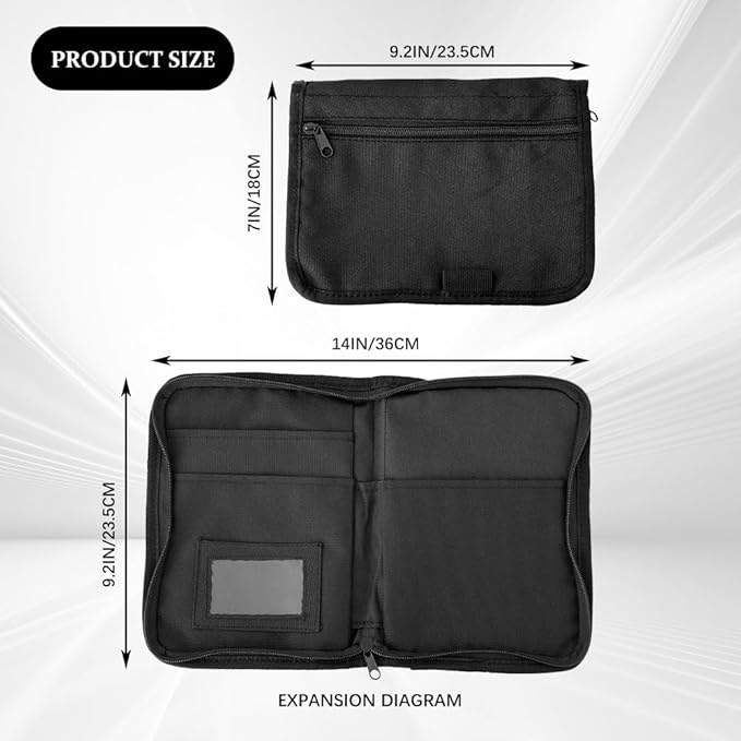 Car Registration and Insurance Holder, Vehicle Glove Box Organizer, Black Car Compartment Document Storage Bag, Automotive Interior Supplies for Essential Driver License and Various Cards