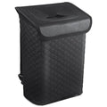 Tsumbay Car Trash Can with Lid, Leather Garbage Can, Leakproof and Removable Interior Liner, Multipurpose Hanging Garbage Bin with Quick Access Magnetic Opening, Trash Bin for Car (2 Gallon/7.5L)