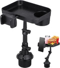 Car Cup Holder Tray - Car Trays for Eating, 3-in-1 Adjustable Swivel CAR Food Tray, Universal Vehicle Cup Holder Expander Drink Stand for Food, Phone - SUV Truck Road Trip Essentials