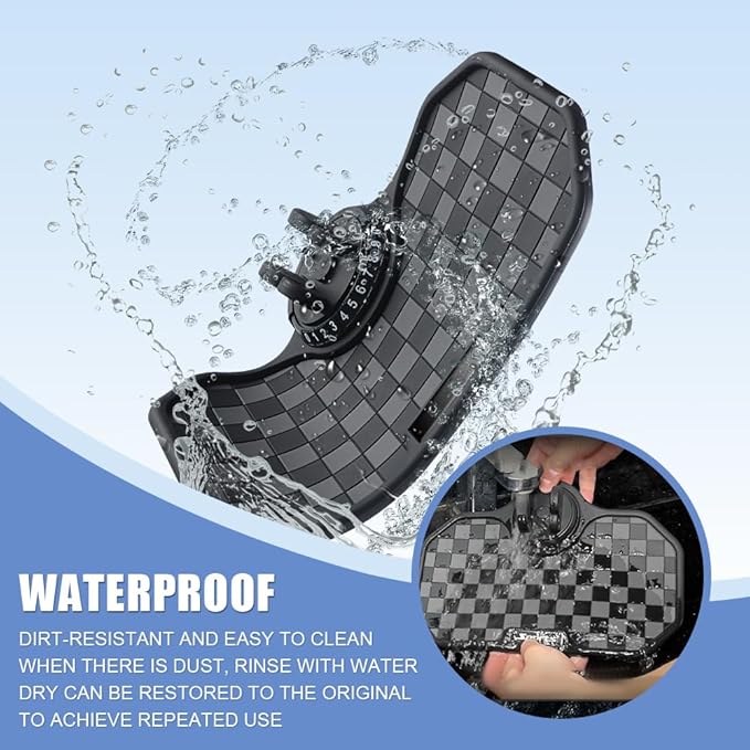 NHHEO Car Anti Slip Mat Dashboard Tray Decorations Sticky Pad Multi Functional Thickened and Widened Washable with 360° Rotating Universal Phone Pad Holder+Number Plate(Black&Gray)