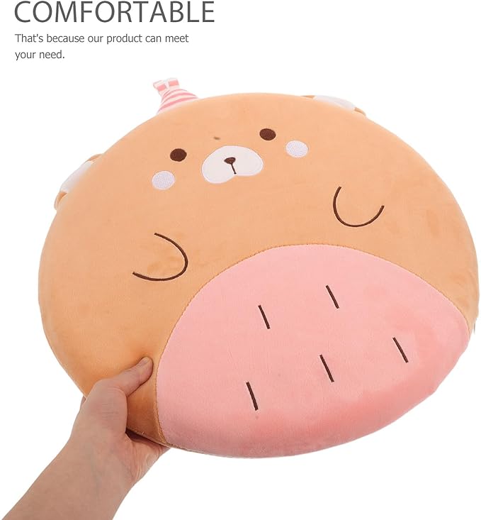 Happyyami Ergonomic Memory Foam Car Seat Cushion with Lumbar Support, Small Bear Design, Office and Wheelchair Cushion for Driving and Long Sitting Comfort