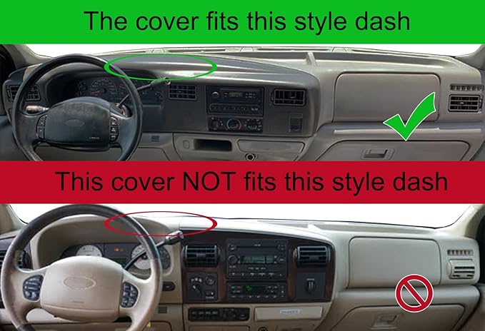 Yiz Dashboard Cover Dash Cover Mat Pad Carpet Custom Fit for Ford F250 F350 F450 Super Duty 1999 2000 2001 2002 2003 2004 / Ford Excursion 2000-2005 (Beige) Y72