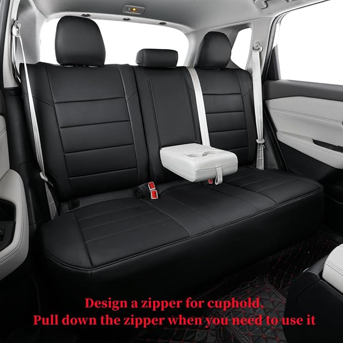 coverdream Rogue Seat Covers Full Set for 2021-2025 2026 Nissan Rogue S,SV(Not for Sport),Fully Covered Luxury Waterproof Leather Car Seat Protector,Stain-Resistant (Black)