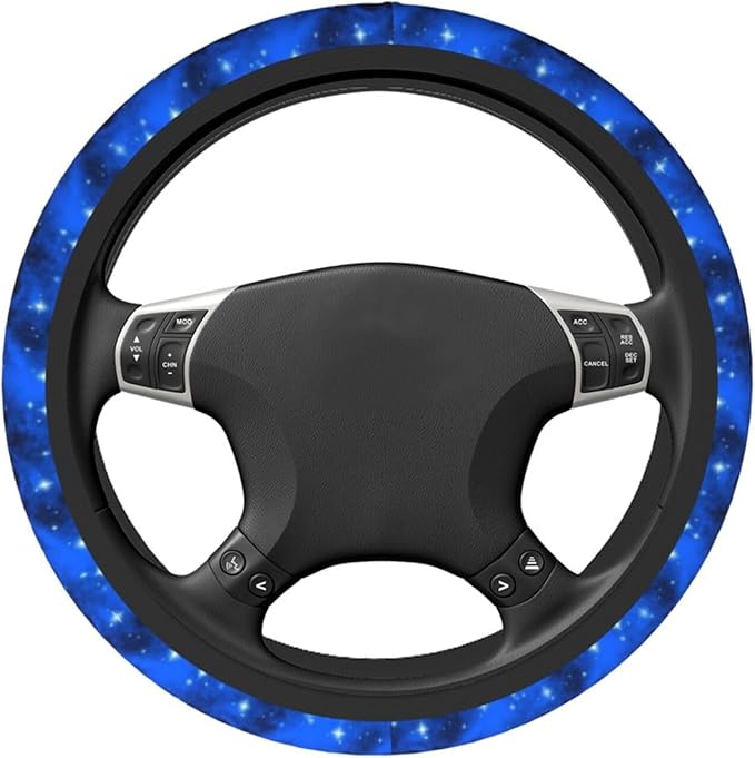 Blue Galaxy Steering Wheel Cover for Women Men Girls Car Accessories Decor Anti-Slip Neoprene Auto Steering Wheel Covers Protector Universal 15 Inch