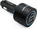 HKyoriyoi 130W USB C Car Charger, 3-Port PD100W+PD30W Super Fast Charging Adapter for iPhone 17/16 Pro Max, Galaxy S25/24 Ultra, Samsung, Android, Type C Cigarette Lighter for Laptop, iPad, MacBook