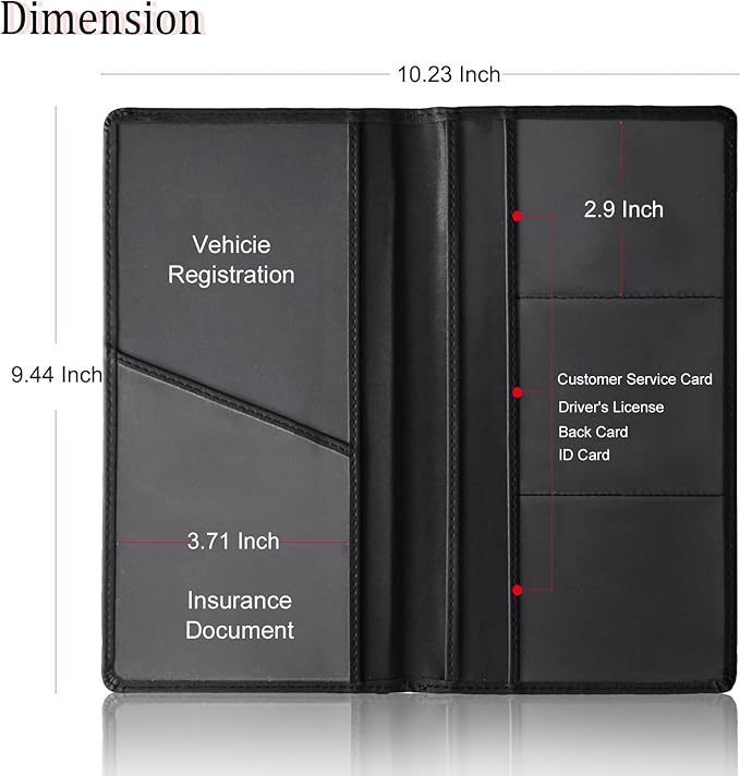 ABSWER Premium Car Registration and Insurance Card Holder with Magnetic Shut Compatible with Chevy Camaro RS Vehicle License Document Glove Box Car Organizer Gifts Interior Accessories