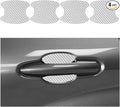 Car Door Handle Cup Protector, 4PCS Carbon Fiber Anti-Scratch Vehicle Door Handle Bowl Sticker, Self-Adhesive Automotive Paint Protective Film, Universal for SUV RV Truck (Silver)