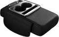Car Center Console Pad PU Leather Armrest Organizer with Tissue Box Slot for Vehicles, Style J