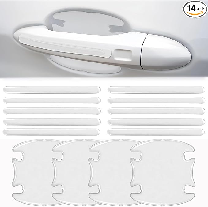 14PCS Car Door Protector, Rearview Anti-Collision Bumper Trim Guard Sticker,Universal Anti-Scratch Guard Stickers Universal for Most Car Handle