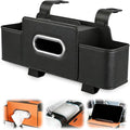 Multifunctional Car Seat Back Storage Box, 3-in-1 Backseat Car Organizer with Dual Cup Holders, Hold Phones, Snacks, Drinks, and Handbags (Black)