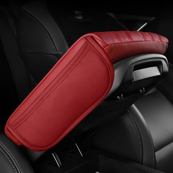 Universal Car Armrest Pad for Mini Countryman R60 F60 One/S/Cooper/JCW 2010-2024 Leather Armrest Box Center Console Cover Pad Waterproof Arm Rest Protector Decor Accessories,Beige01