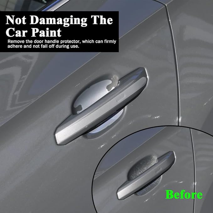 8PCS Car Door Handle Scratch Protector, Door Handle Protectors for Vehicles, Car Transparent Anti-Scratch Protection Film, Universal Waterproof Automotive Accessories Fit for Most Cars (8PCS)