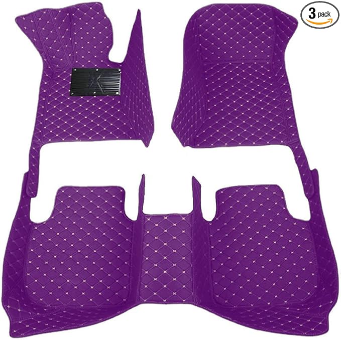 Floor Mats for Cars, All-Weather Mats, Waterproof Trim-to Fit Automotive Floor Mats for 99.9% Cars Sedan Trucks SUV, Custom Floor Liner Car Accessories (Purple)