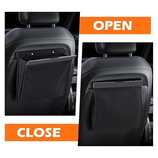 Car Trash Bag, Foldable Car Garbage Can Bin and Storage Bag Hanging Ca-r Trash Bag for Front Back Seat Multi-Purpose Suspended for Sedans, SUVs & Trucks(Color:Leather)