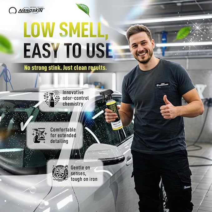 Nanoskin IRON FREE Paint, Wheel and Glass Decontamination Fall Out Remover 5 Gallons - Removes Iron Particles in Car Paint, Motorcycle, RV & Boat | Use before Clay, Wax or Car Wash for Car Detailing, Yellow
