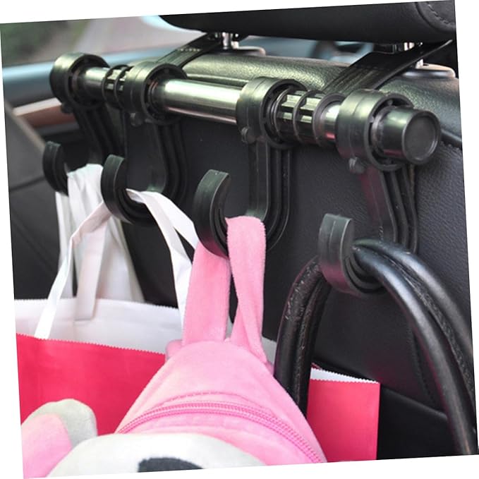 Vaguelly 2pcs Car Headrest Hook Backseat Storage Hanger for Handbags Coats Umbrellas and Material for Vehicle Organization