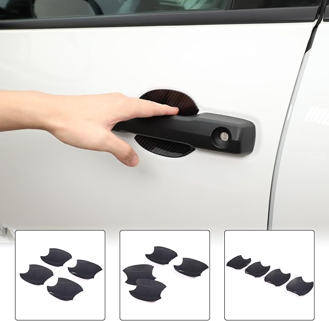Car Exterior Door Handle Bowl Trim Cover Compatible with Toyota Tundra 2022+/Sequoia 2023+/Tacoma 2024+/4Runner 2025+, ABS Outside Door Grab Pull Handle Cup Bowl Scratch Protector Sticker Accessories