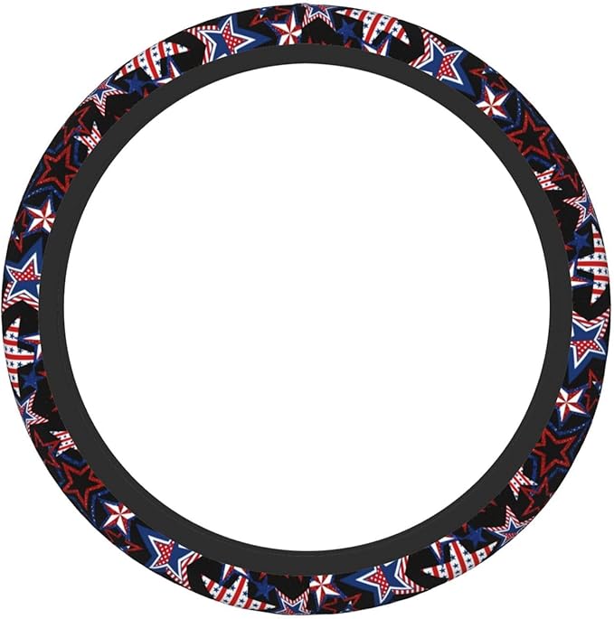 Memorial Day Patriotics Steering Wheel Cover Forth of July America 250 Anti-Slip,Sweat Absorption Universal 15 inch Steering Wheel Covers Cute car Accessories for Women