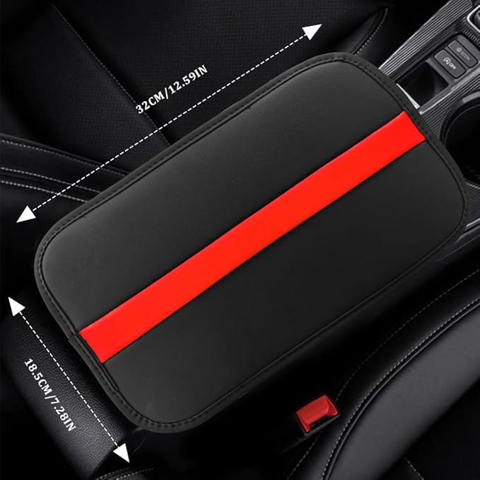 Car Center Console Cushion Pad, Arm Rest Cover for Car, Leather Waterproof Auto Armrest Seat Box Protector, Auto Armrest Storage Box Accessories Fits for Most Vehicles, SUVs, Trucks (Orange)