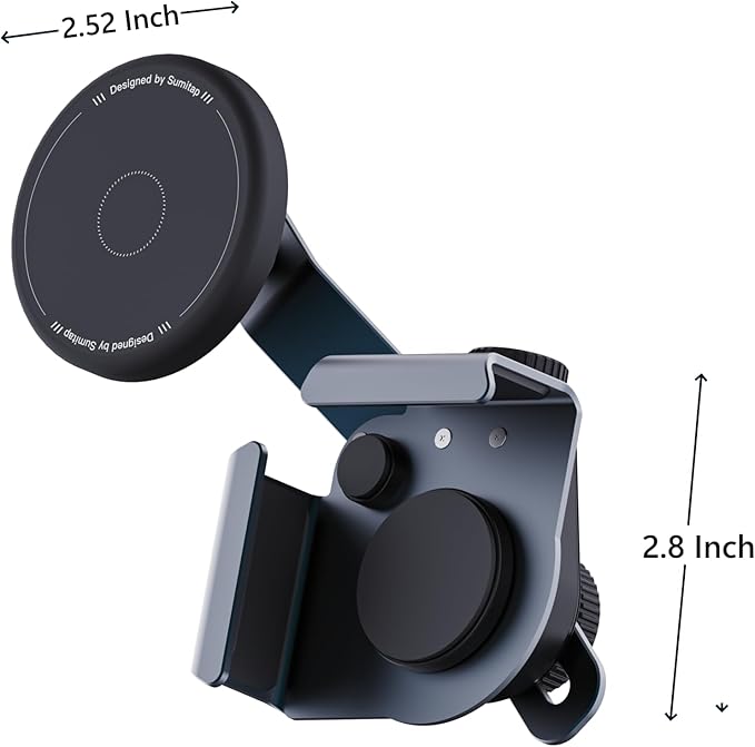 for Tesla Phone Mount Model 3/Y/S/X, Strong Magnetic Silicone Head, Adjustable Arm Phone Holder, for All Smartphones Models and 2CM Center Screen(Curved Screen Not Supported), Left
