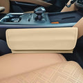 Car Seat Gap Filler Organizer, Leather Waterproof Auto Front Seat Storage Box, Portable Car Seat Side Pocket Organizer, Vehicle Interior Storage Accessory for Phone Glasse Key (Beige/Yellow)
