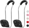 SAVORI Car Headrest Hooks Bling Car Accessories Rhinestones Universal Auto Back Seat Headrest Metal Hanger Organizer Vehicle Holder for Bag Purse Clothes Grocery 2PCS (Black)