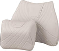 Car Pillow Car Headrest Pillow Set Sewing Leather Lumbar Waist Support Memory Foam Fit for Seat Neck Protctive Cushion Accessories Car Neck Pillow(I)