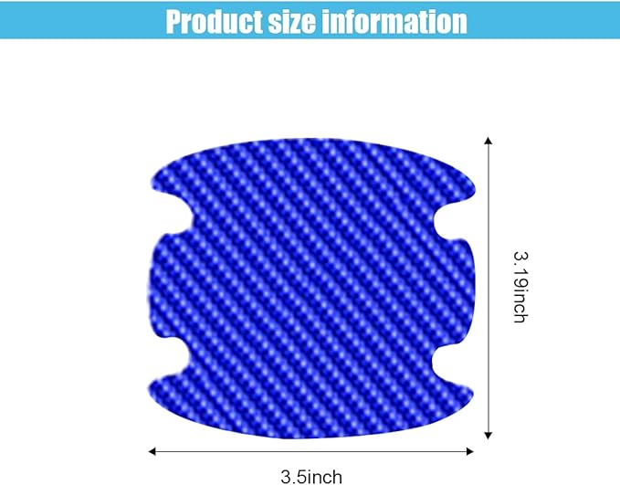 4PCS Car Door Handle Cup Scratch Protectors, Carbon Fiber Car Door Handle Bowl Sticker, Universal Auto Doors Handles Cup Paint Guard Cover Protective Film for Cars (Blue-4PCS)