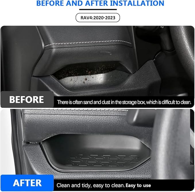 for 2023 RAV4 Driver Storage Box Organizer Mat Driver's Interior Insert Tray Center Console Organizer Tray Compatible with Toyota RAV4 2023 2022 2021 2020 2019 Accessories (Driver Organizer Mat)