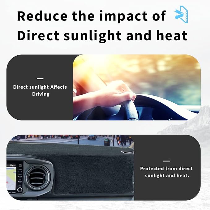 auovo Dashboard Cover Mat Compatible with Toyota Tacoma 2016 2017 2018 2019 2020 2021 2022 2023 Anti-Slip Dash Cover Dash Carpet Cover Sunshield Protector