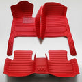 Custom Fit Car Floor Mats for Most Cars, SUVs, Trucks - Waterproof PU Leather All-Weather Floor Liners - Durable Anti-Slip Interior Car Accessories to Protect Vehicle Floors (All with Red)
