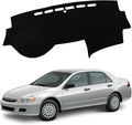 Upgraded Dash Mat for 2003-2007 Honda Accord Polyester Dash Board UV Protection Non-Slip Windshield Reflective Dash Cover Interior Accessory Black