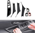 BJchiwu 7pcs No-Remove Interior Door Pull Handle Sticky Cover for BMW 5 Series F10/F11 520,523,525,528,530,535 (2010-2016) Fits Driver & Passenger Side Window Switch Armrest Panel (Black)