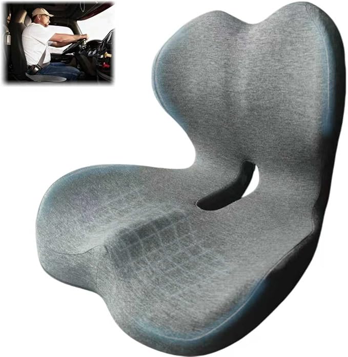 Upgraded Seat Cushion Premium Ergonomic Memory Foam, Lumbar Support Pillow for Office Chair, Memory Foam Car Seat Cushion with L-Shaped Ergonomic Design for Car, Truck, Desk, Chairs, Office Seat