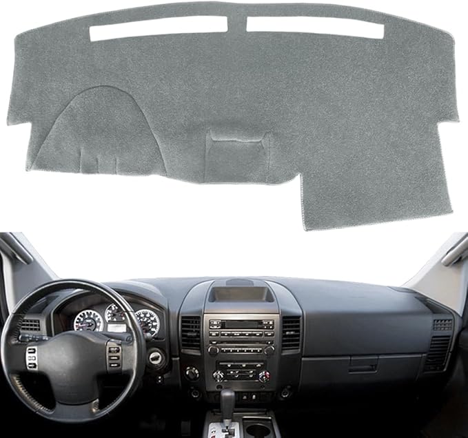 Dash Cover Dashboard Cover Mat Pad for Nissan Titan 2004-2012 / Armada 2004-2007,w/o Cutout for NAVI and Sensor (Dark Gray) Y30