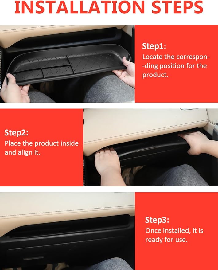 HZCZLO Storage Organizer Tray Compatible with Toyota RAV4 2025-2019 Accessories, Driver's Storage Insert Mat,Passenger Storage Organizer Silicone Mat for Toyota RAV4 2024-2020, 2Pcs