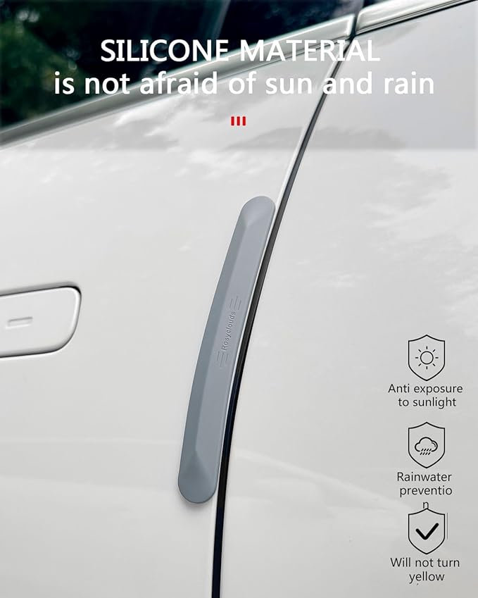 muekzu Silicone Car Door Edge Guard Trim Molding Crash Scratch Protector Scratch Guard for Car,Sedans,Truck,SUV 4PCS(Gray)