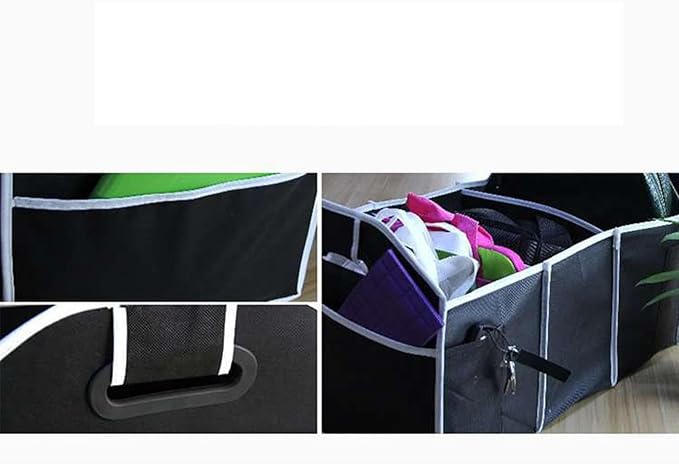 KIMISS Car Trunk Organizer for Foldable Trunk Storage Bag Collapsible Cargo Storage Containers with Reinforced Handles Automotive Trunk Organizer for Car Essentials