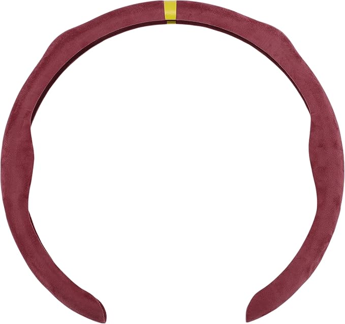 Suede Steering Wheel Cover ABS Car Steering Wheel Protector 14.96" Rose Red Yellow 1 Pc