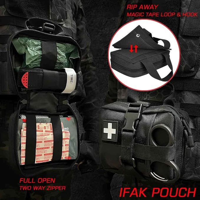Car Truck Seat Back Organizer Tactical Molle, Upgrade Tactical Vehicle Panel Organizer with 5 Detachable Molle Pouch, Universal Fits for Most of Vehicle (Black)
