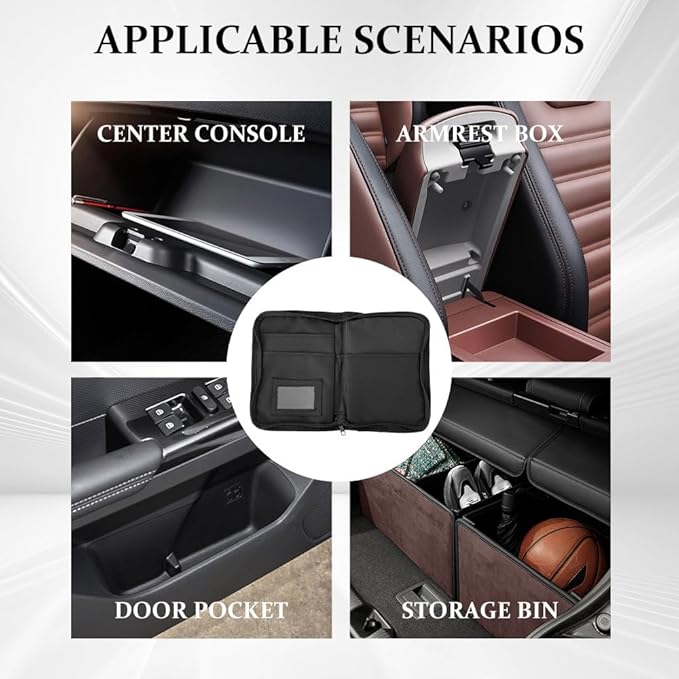 Car Registration and Insurance Holder, Vehicle Glove Box Organizer, Black Car Compartment Document Storage Bag, Automotive Interior Supplies for Essential Driver License and Various Cards