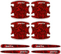 8PCS Car Door Handle Scratch Protectors, 3D Patterned Carbon Fiber-Marking，Anti Scratch,Universal for Most Cars (Red)